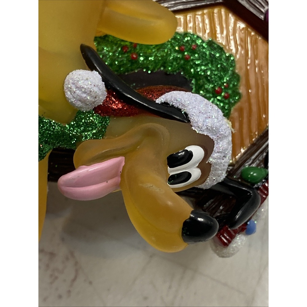 Pair Of Vtg Disney Pluto & Mickey Mouse Plug In‎ Nightlight Christmas Glitter - Picture 7 of 13